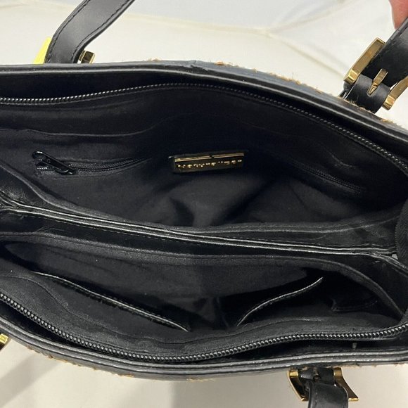 Naturalizer Leather Stitched Smaller Tote Purse Gold Accents - Picture 11 of 16